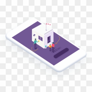 A Graphic Of A Phone Screen, Showing A Family Outside - Smartphone, HD Png Download