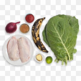 Jamaican Jerk Chicken & Maduros With Stewed Collard - Spinach, HD Png Download