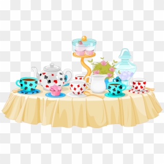 Tea Party Cupcake Clip Art - Tea Party Table Clipart, HD Png Download