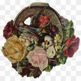 1880s Good Luck Horseshoe Die Cut Large Advertising - Garden Roses, HD Png Download