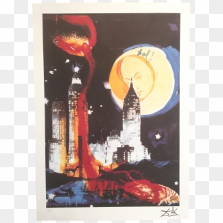 Salvador Dali Manhattan Skyline Tarot The Moon Original - Dali Lithographs Manhattan, HD Png Download
