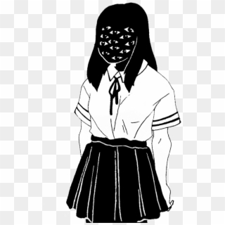 #girl #japan #японка #школьница #anime #creepy #creepypasta - Creepy Girl Anime Transparent, HD Png Download
