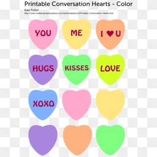 Printable Conversation Hearts - Printable Heart Color Templates, HD Png Download