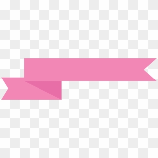 Pink Ribbon Banner With Single Side Fold Wedge End - Colorfulness, HD Png Download