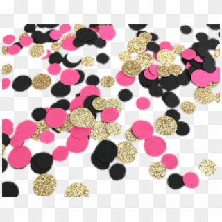 #confetti #overlay #black #dots #polkadots #gold #circles - Pink Gold And Black, HD Png Download