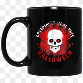 Creepin It Real Funny Halloweeen Skull 11 Oz - Stargate Sgc Coffee Mug, HD Png Download