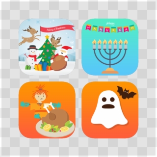 Christmas, Hanukkah, Thanksgiving, Halloween Sticker, HD Png Download