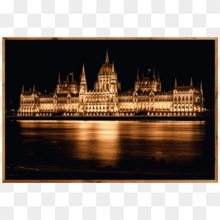 Quadro Decorativo Grande Com Moldura Rústica Parlamento - Hungarian Parliament Building, HD Png Download