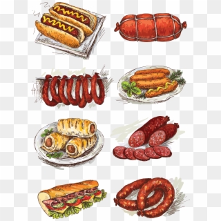 Sausage Roll Bacon Illustration - Колбаса Рисунок, HD Png Download