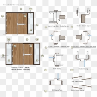 Timely Door Frames Double Egress Pair With C Sidelight - Double Egress Door Frame, HD Png Download