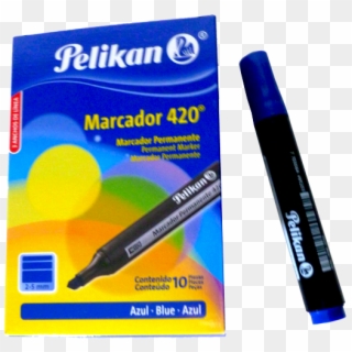 Marcador Pelikan 420 Azul - Caja De Marcadores Borrables, HD Png Download