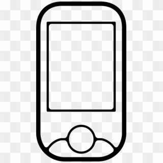 Mobile Phone Front With Screen And One Circular Button - Mobile Phone, HD Png Download