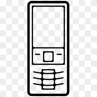 Mobile Phone Variant With Buttons Outline Comments - Mobile Phone, HD Png Download