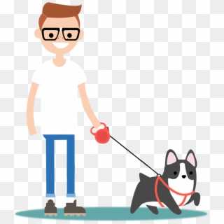 Dog Walker - Cartoon Dog Walking Png, Transparent Png