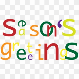Seasonu0027s Greetings Colorful Text Picture - Graphic Design, HD Png Download