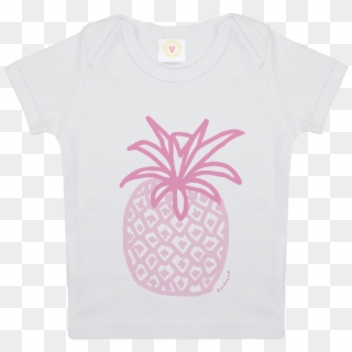 Gooseberry Pink Pink Pineapple Baby T-shirt In White - Baby T Shirt Logo, HD Png Download