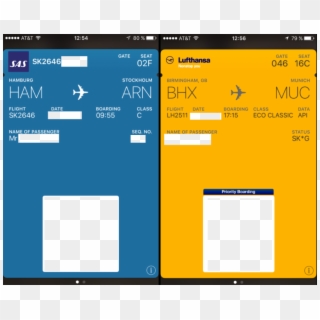 The Sk Iphone Boarding Passes Do Not, It Does For E - Sas Wallet Boarding Pass, HD Png Download