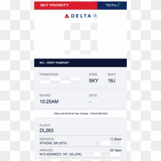 Upload A Boarding Pass Like This With The Personal - Delta Airlines, HD Png Download