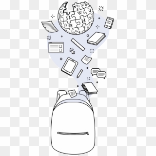 Wikipedia Education Backpack 2 - Cartoon, HD Png Download