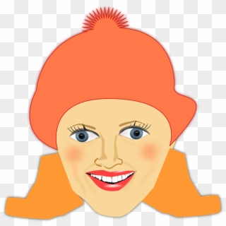 Mujer, Cara, La Cabeza, Orange, Sombrero, Sonriendo - Clip Art, HD Png Download