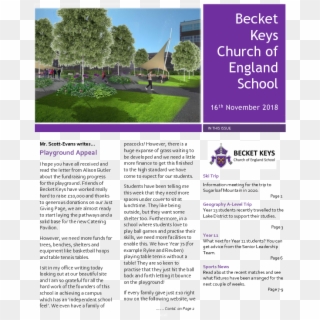2018 11 16 - Becket Keys Church Of England School, HD Png Download