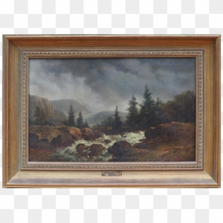 Antique Oil Paintings On Canvas Unique Mountain Landscape - Painting, HD Png Download