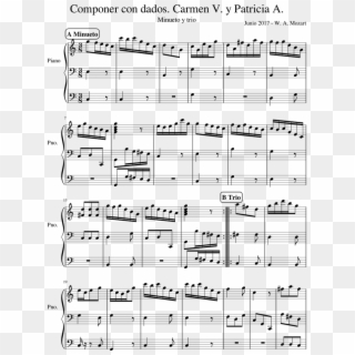 Componer Con Dados Mozart Dice Game - Sheet Music, HD Png Download