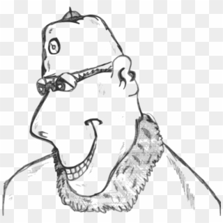 Head Man Strange Smiling Bald Big Head Face - Weird Clip Art, HD Png Download