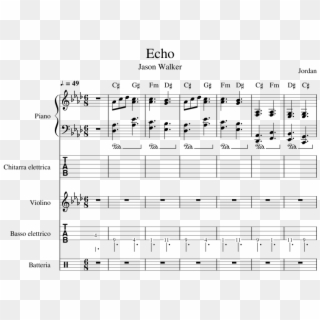 Echo Sheet Music Composed By Jordan 1 Of 8 Pages - Sheet Music, HD Png Download