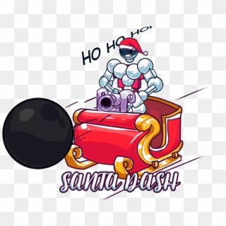 [over] Santa Dash - Cartoon, HD Png Download