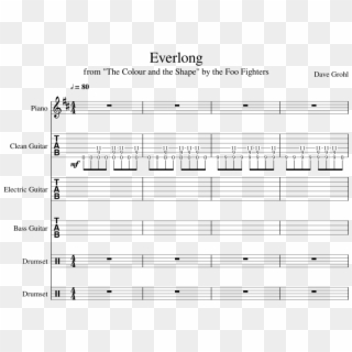 Everlong By The Foo Fighters Piano Tutorial - Sheet Music, HD Png Download