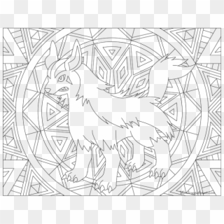Adult Pokemon Coloring Page Mightyena - Pokemon Coloring Page Adults, HD Png Download