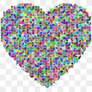 Crystal Heart Glass Description Pixel Art - Rainbow Crystal Love Heart, HD Png Download