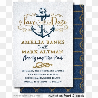 Rustic Nautical Anchor Save The Date Cards - Save The Date, HD Png Download