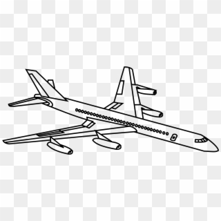 Vector Jet Black And White Png Free - Outline Pictures Of Plane, Transparent Png