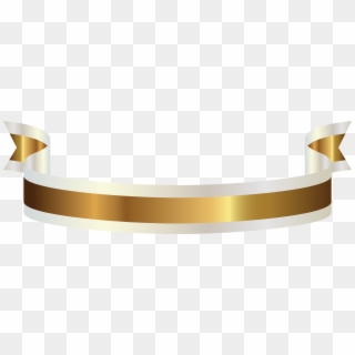 Gold And White Banner Png Clipart Picture - Transparent Golden Ribbon Png, Png Download