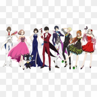 “transparent Group Shot - Persona 5 Masquerade Party, HD Png Download