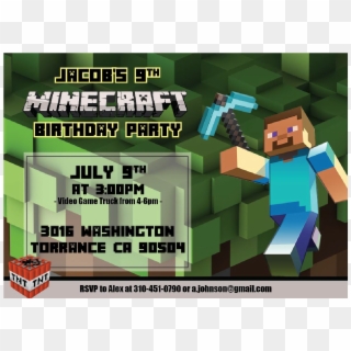 Minecraft Birthday Invitations - Minecraft, HD Png Download