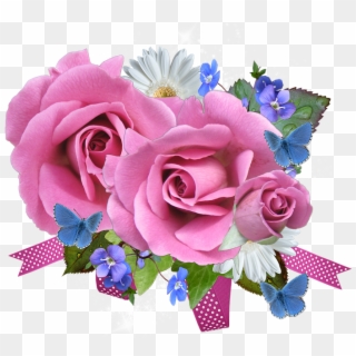 Pink And Blue Rose Png, Transparent Png