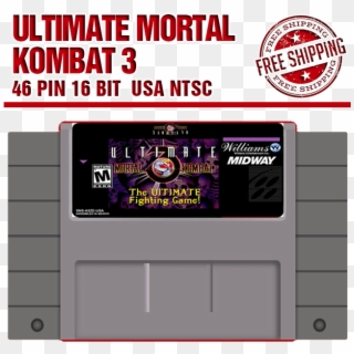 Details About Ultimate Mortal Kombat 3 16 Bit Big Gray - Super Nintendo Entertainment System, HD Png Download