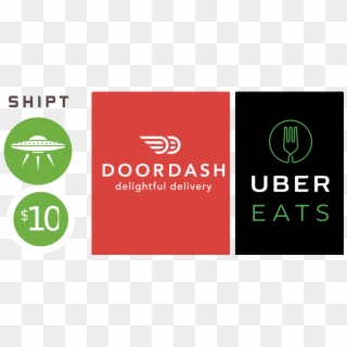 Get Free Deliveries On Doordash And Ubereats - Doordash Uber Eats Logo, HD Png Download
