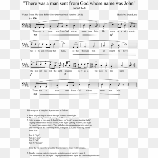 There Was A Man Sent From God Whose Name Was John - Sheet Music, HD Png Download