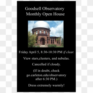 Goodsell Observatory Open House - Netherlands Open Air Museum, HD Png Download