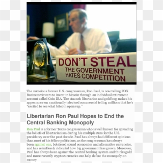 Pdf - Don T Steal The Government Hates Competition, HD Png Download