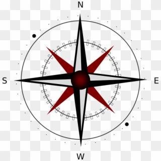 Compass East South North West Compass Rose - Direction On A Map, HD Png Download