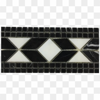 White & Black Marble Borders 3” X 12” Polished - Tile, HD Png Download