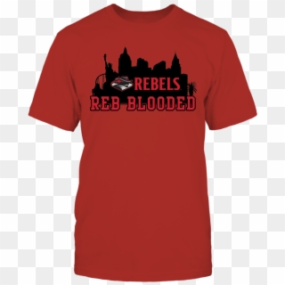 Unlv Rebels Red Blooded Las Vegas Skyline T Shirt - King Crimson Shirt, HD Png Download