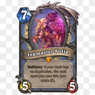 Not Only Does Inkmaster Solia Have A Decent 5/5 Body, - Rise Of Shadows Hearthstone Cards, HD Png Download