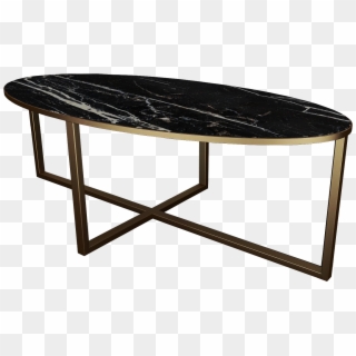 Oval Mia Brass Black Marble - Outdoor Table, HD Png Download