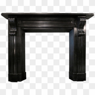 An Antique Early 19th Century Irish Black Marble Fireplace - Antiqued Black Fireplace Mantel, HD Png Download